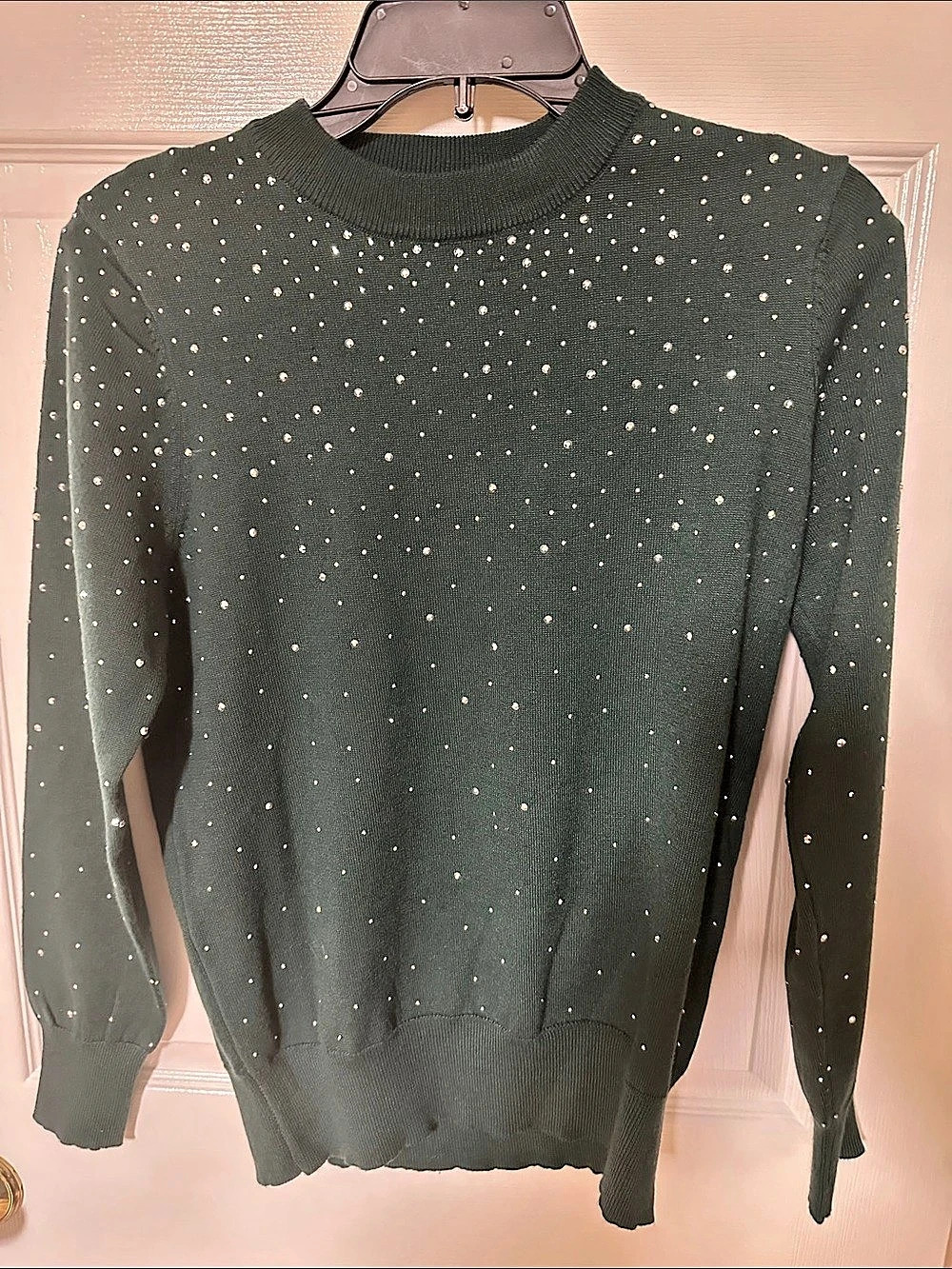 Nanette Lepore Studded Front Sweater Green